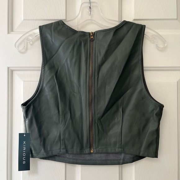 NWT Kirious Faux Leather Cropped Tank Top M - Picture 8 of 13